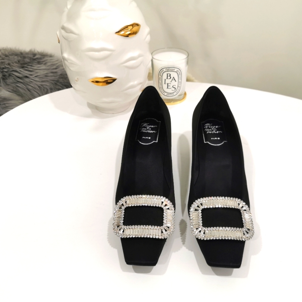 Roger Vivier Belle Vivier Buckle Strass Satin 4.5cm